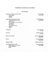 Catherine Le Grand Solo Flute Program I