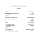 Catherine Le Grand Solo Flute Program II